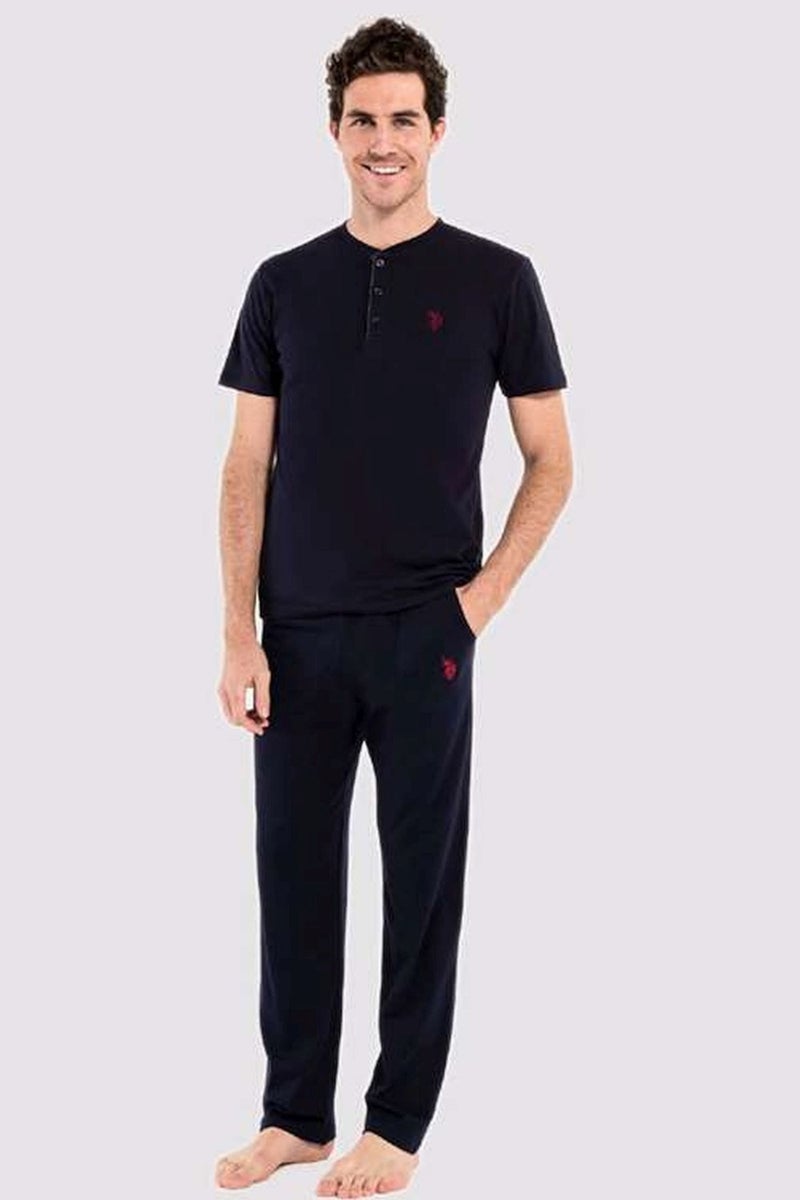 U.S. Polo Assn. 12005 Men's Navy Blue 3-Piece Pajama Set  - Image 3