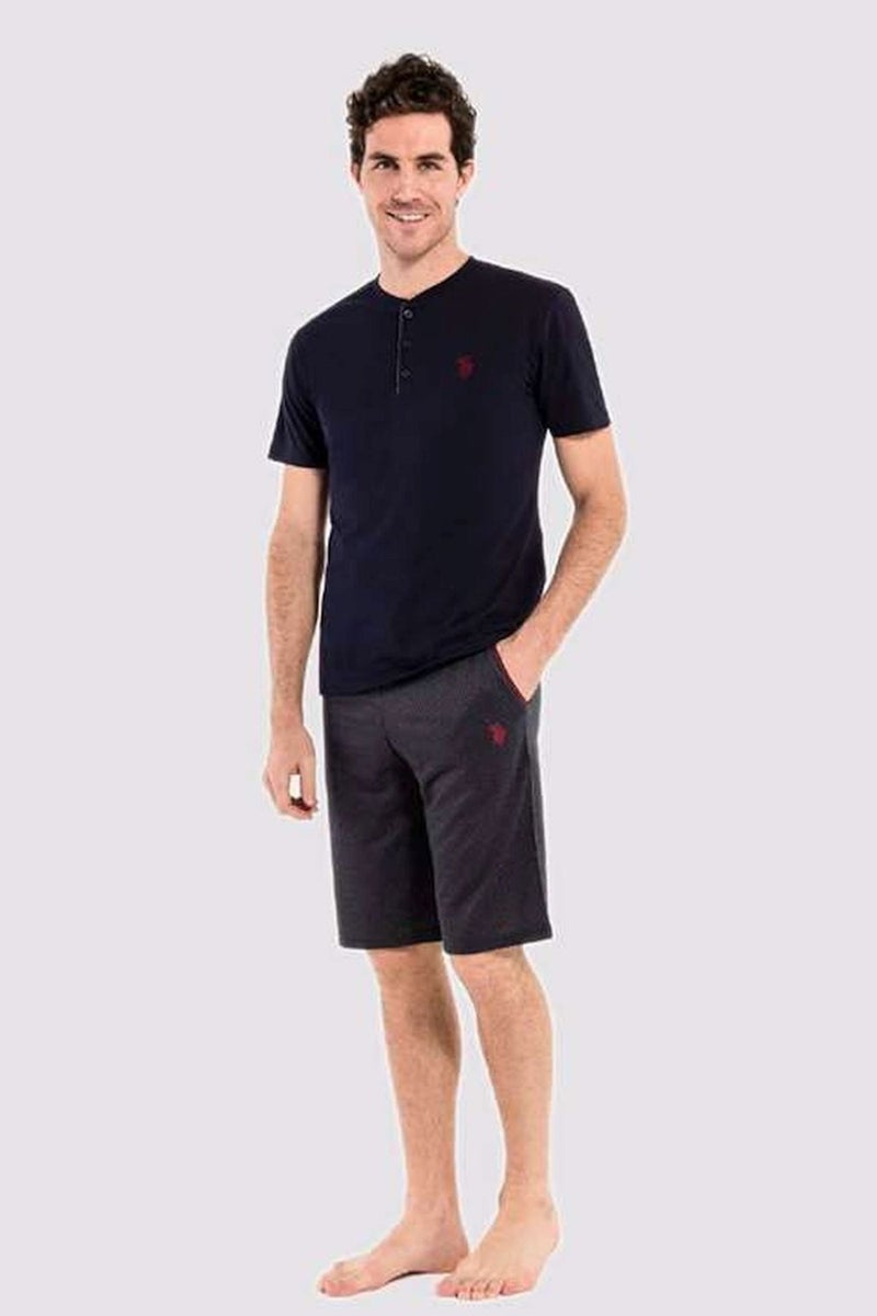 U.S. Polo Assn. 12005 Men's Navy Blue 3-Piece Pajama Set  - Image 2