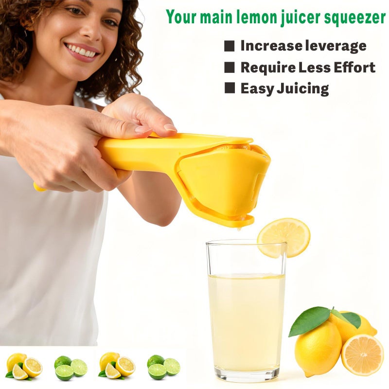 iStarcas Lemon Squeezer, Effective at Squeezing Out Juice, Easy-to-Use, Very Sturdy, Lemon Juicer, Lime Squeezer, Citrus Juicers, Lemon Juicer Squeezer to Squeeze Lemons, Lime, Citrus, Orange(Yellow) - Image 5