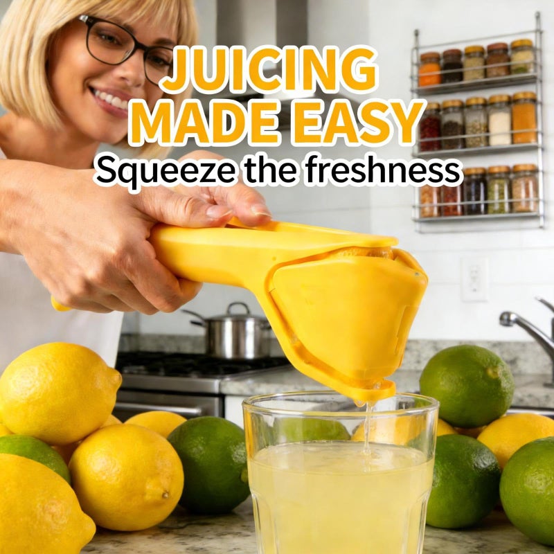 iStarcas Lemon Squeezer, Effective at Squeezing Out Juice, Easy-to-Use, Very Sturdy, Lemon Juicer, Lime Squeezer, Citrus Juicers, Lemon Juicer Squeezer to Squeeze Lemons, Lime, Citrus, Orange(Yellow) - Image 2