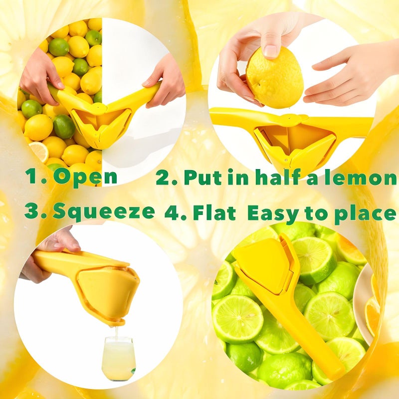 iStarcas Lemon Squeezer, Effective at Squeezing Out Juice, Easy-to-Use, Very Sturdy, Lemon Juicer, Lime Squeezer, Citrus Juicers, Lemon Juicer Squeezer to Squeeze Lemons, Lime, Citrus, Orange(Yellow) - Image 3