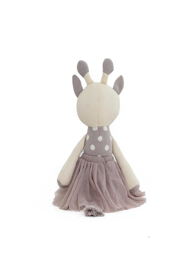 Pluchi Georgie Giraffe Cotton Knitted Stuffed Soft Toy (Natural & Steel Grey) - Image 3