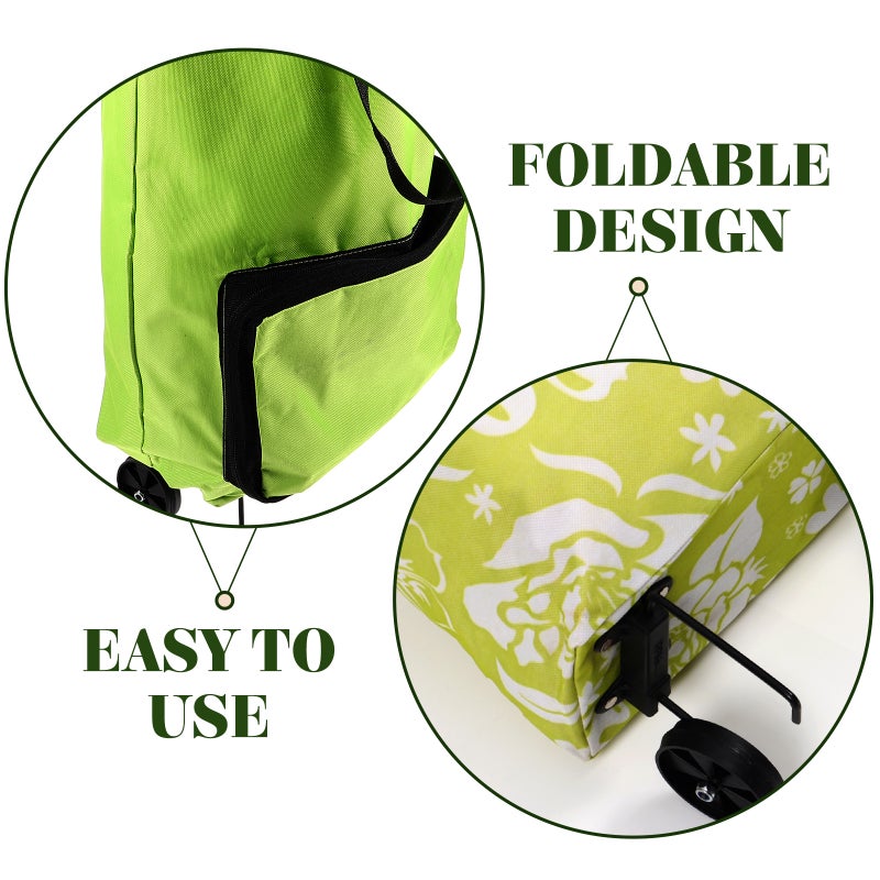 2Pcs Foldable Shopping Cart with Wheels Foldable Shopping Trolley Bag Shopping Trolley Bag - Image 3