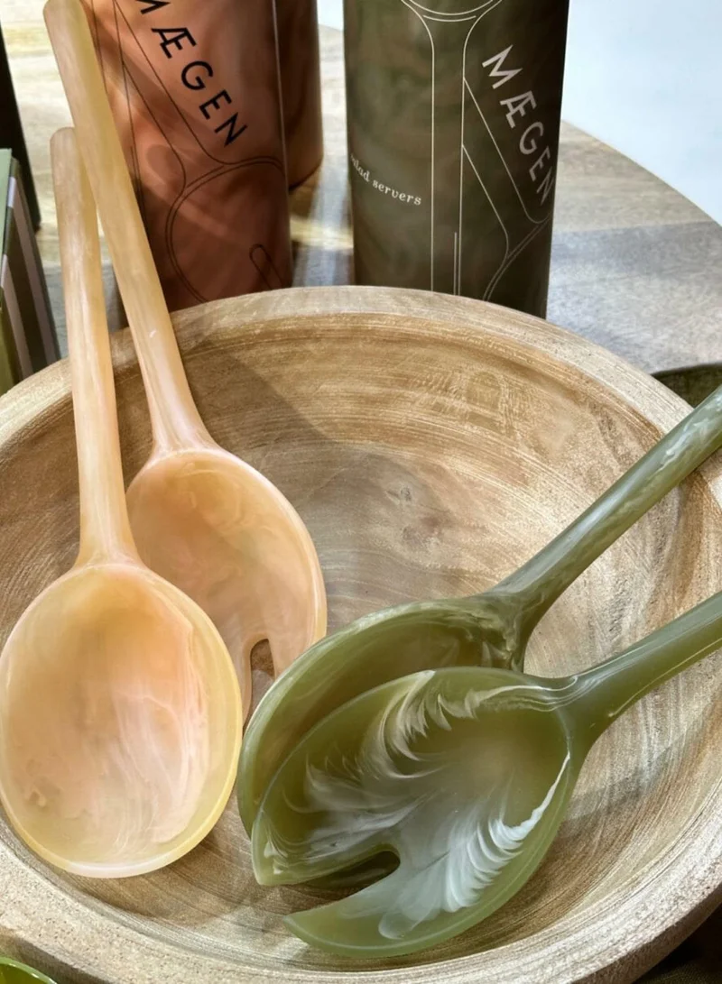 Maegen Salad Servers Green - Olive Set