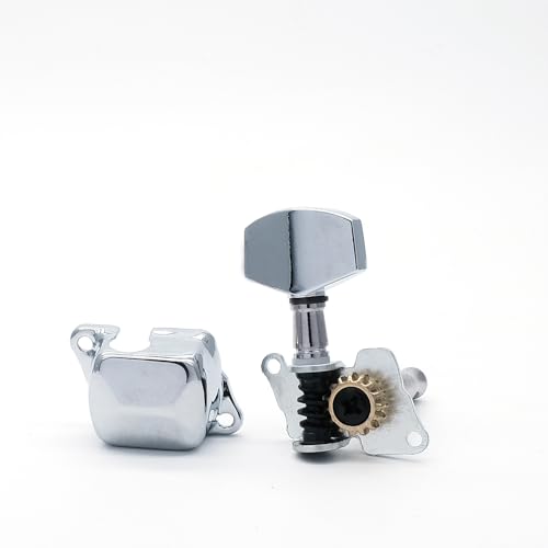harpfeas 6 Pieces 3L3R Semi-closed Guitar String Tuning Pegs Tuner Machine Heads Knobs Tuning Keys for Acoustic or Electric Guitar (Chrome) - Image 5