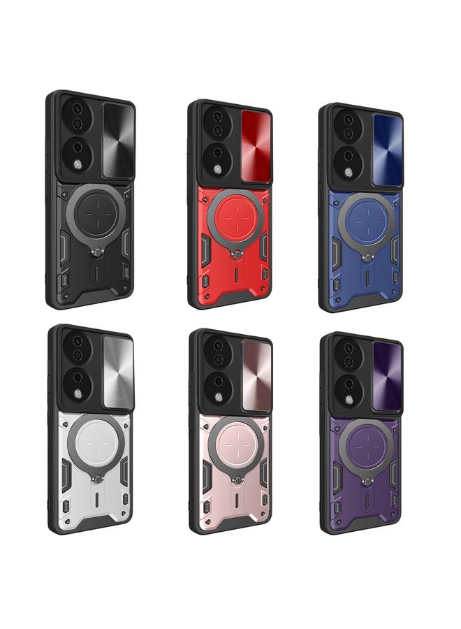 زبون جراب هاتف Honor X7b CD Texture Camshield منزلق بحامل مغناطيسي - Image 2