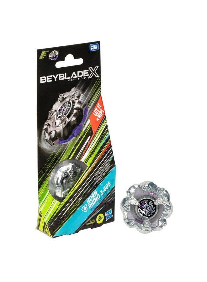 BeyBlade باي بليد إكس هورن رينو 3-80S مجموعة حزمة التعزيز مع قمة دوارة من نوع الدفاع؛ ألعاب قمة القتال للأولاد والبنات من عمر 8 سنوات - Image 1