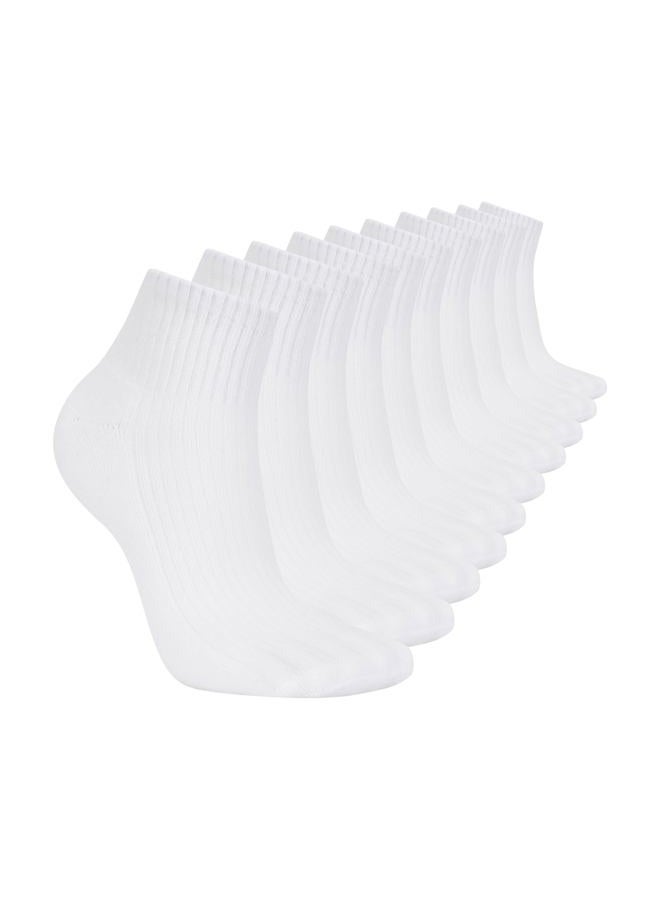 SKECHERS Women's 10 Pack Cushioned Quarter Crew Socks, White, 9-11 - Image 1