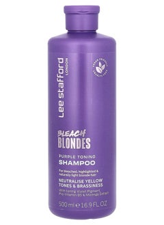 Lee Stafford Bleach Blondes Purple Toning Shampoo For Bleached Highlighted & Naturally Light Blonde Hair 16.9 fl oz (500 ml) 