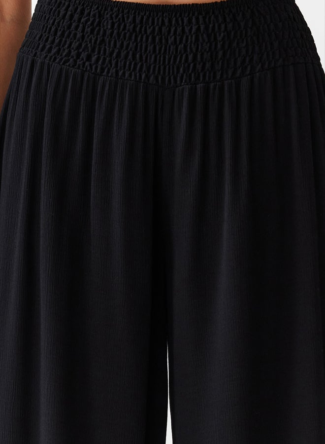 trendyol Black Woven Gipe Detailed Beach Trousers  - Image 4