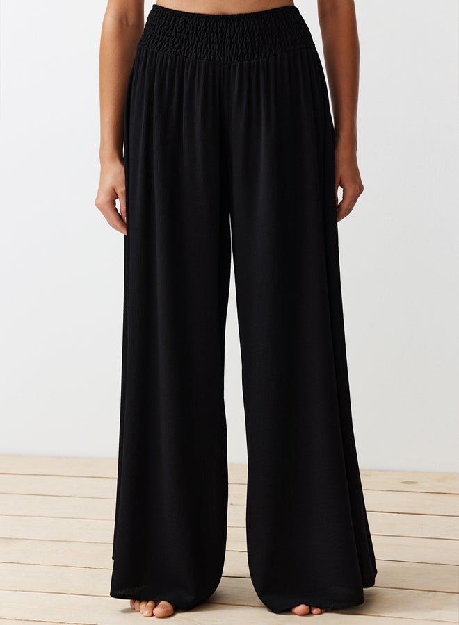 trendyol Black Woven Gipe Detailed Beach Trousers  - Image 5