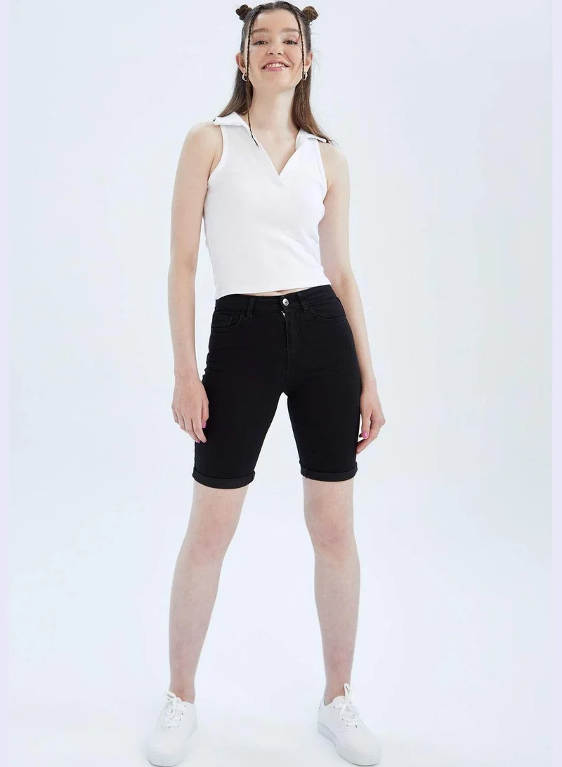 DeFacto Basic Crop Jean Shorts