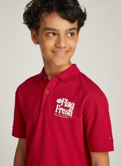 TOMMY HILFIGER Youth Flag Fun Short Sleeve Regular Polo T-Shirt  - Image 3