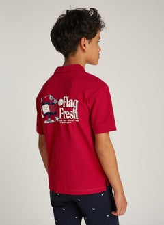 TOMMY HILFIGER Youth Flag Fun Short Sleeve Regular Polo T-Shirt  - Image 2