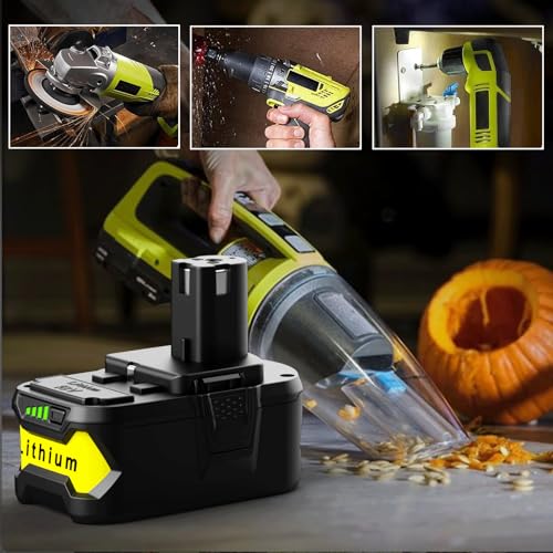 energup 2Pack P108 18V 6.5A Replacement Ryobi 18V Batteries and Charger Kit, for 18-Volt Lithium Battery P104 P105 P102 P103 P107 P108, with a P117 P118 Fast Charger for Ryobi Battery - Image 4