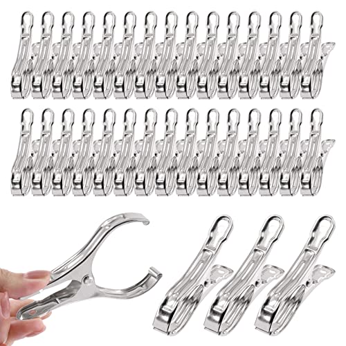 Tanstic 40Pcs 3.5 Inch Stainless Steel Greenhouse Clamps Garden Clips Greenhouse Clips Heavy Duty Garden Clips with Strong Grip and Large Open Mouth for Netting Holding - Image 1