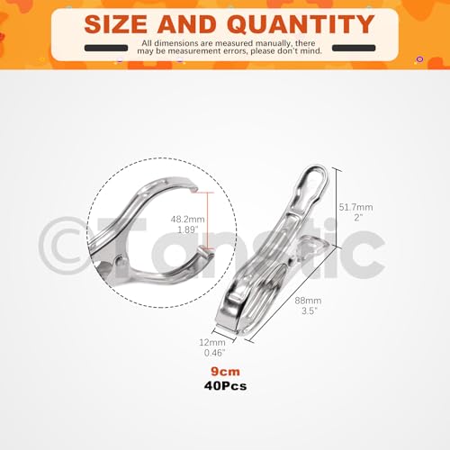 Tanstic 40Pcs 3.5 Inch Stainless Steel Greenhouse Clamps Garden Clips Greenhouse Clips Heavy Duty Garden Clips with Strong Grip and Large Open Mouth for Netting Holding - Image 2