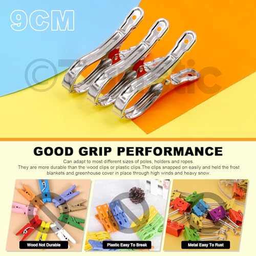Tanstic 40Pcs 3.5 Inch Stainless Steel Greenhouse Clamps Garden Clips Greenhouse Clips Heavy Duty Garden Clips with Strong Grip and Large Open Mouth for Netting Holding - Image 3