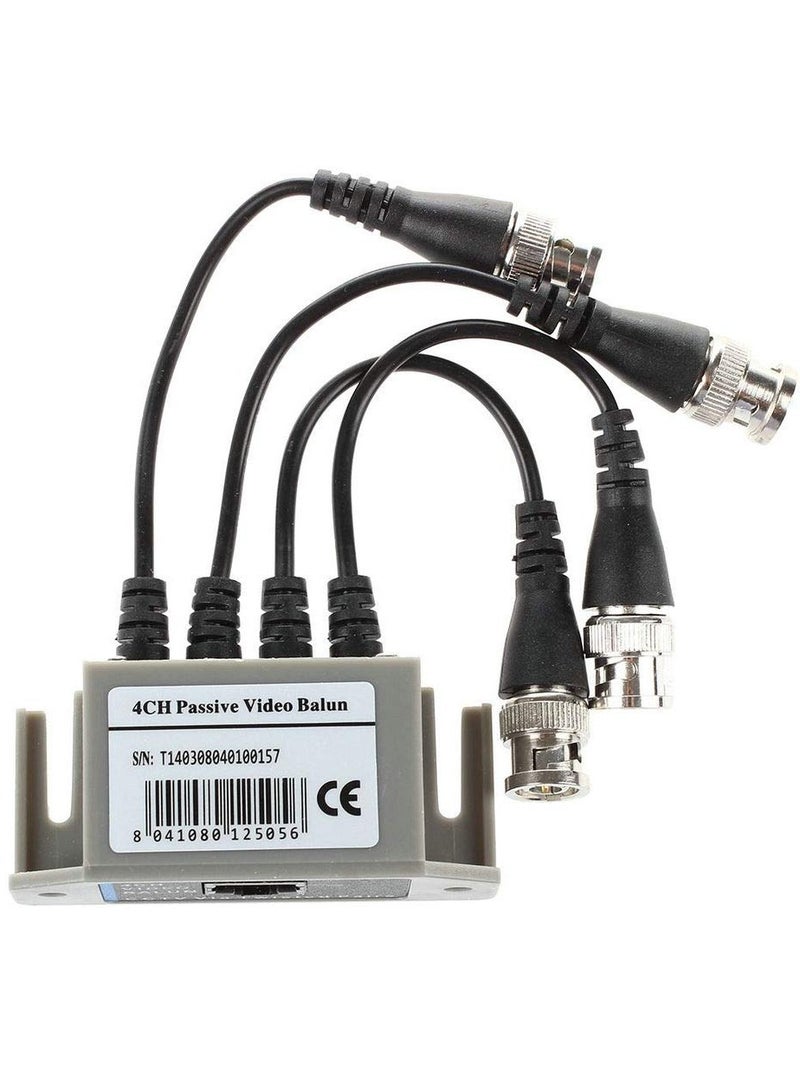4 Channel Passive UTP Video Balun for CCTV BNC Male to RJ45 CAT5 Transmitter - Image 1