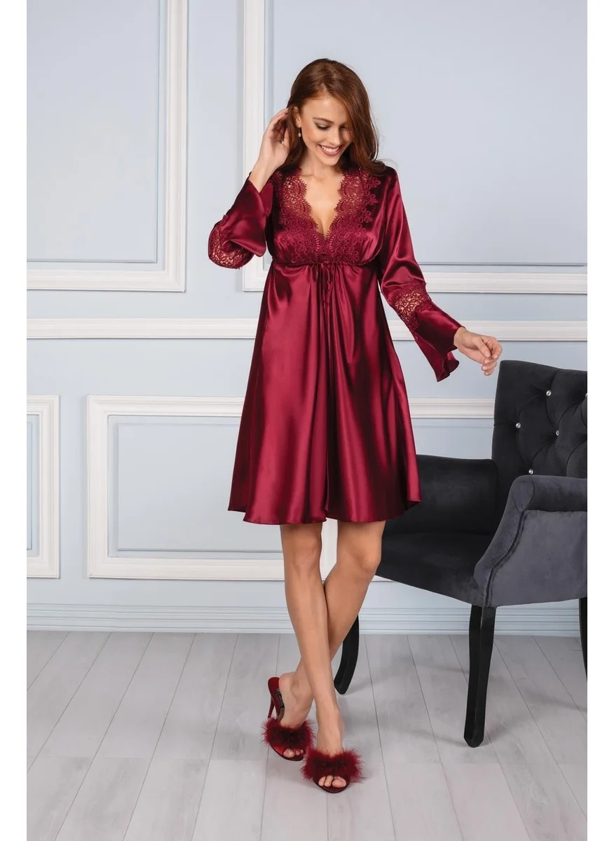 بيير كاردان 6325 Women's Satin Six Dowry Set - Claret Red