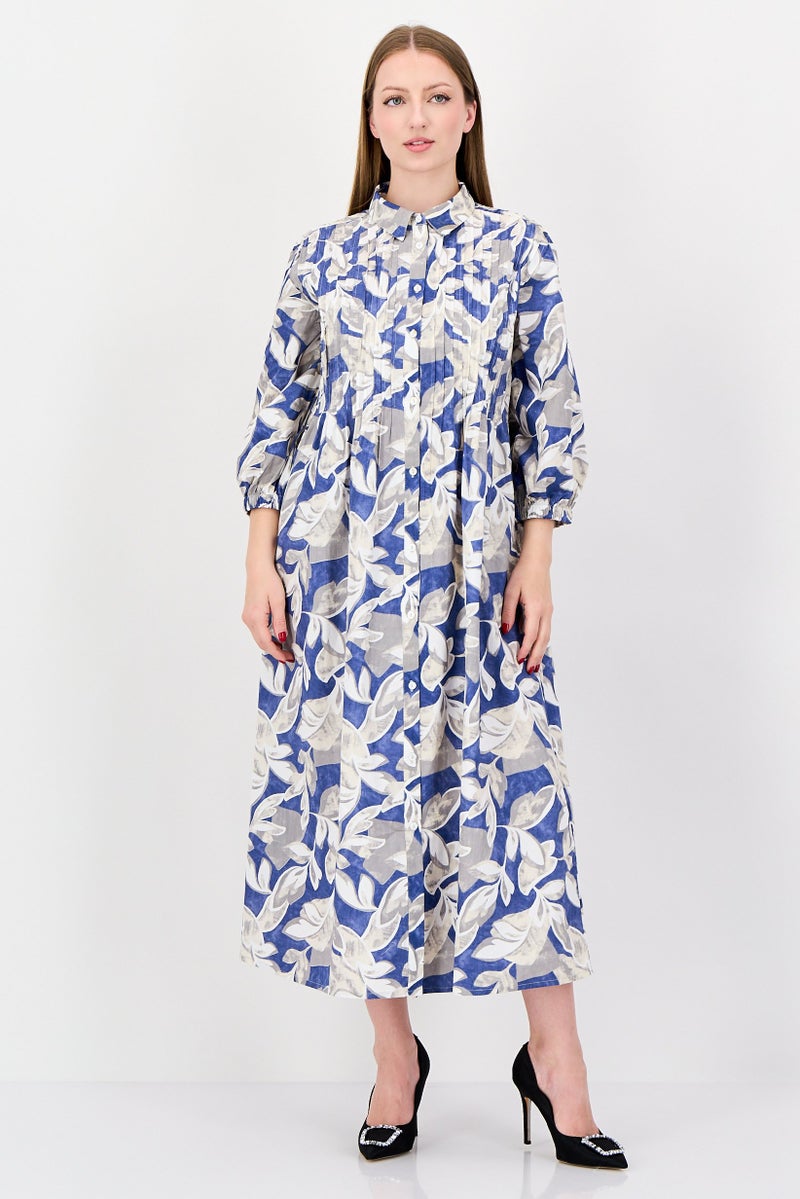 ANNE KLEIN Women Floral Print Shirt Dress, Multicolor - Image 1