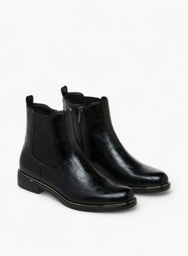 سيليست بوت نسائي بكعب للكاحل بسحاب وشريط سحب - Image 3