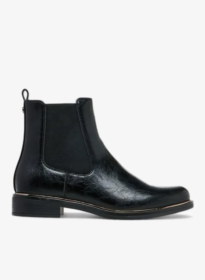 سيليست بوت نسائي بكعب للكاحل بسحاب وشريط سحب