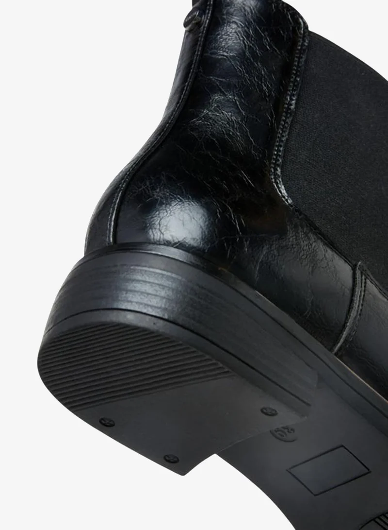 Celeste BLACK Women'S Solid Ankle Boots With Zip Closure And Pull Tabs for Women | Best Price UAE