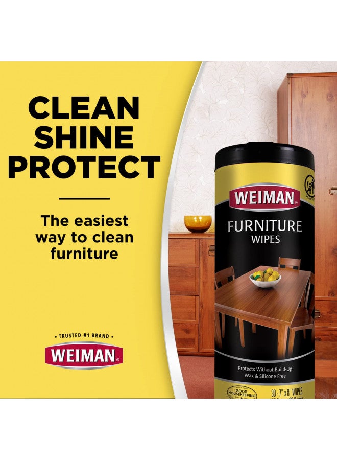 Weiman Wood Cleaner and Polish Wipes - Clean, Polish & Protect Wood Furniture, 30 Count - Image 3