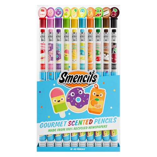 Scentco Smencils - Patented Gourmet Scented Graphite HB #2 Pencils Made from Recycled Newspapers, 10 Count, Gifts for Kids, School Supplies - Image 2