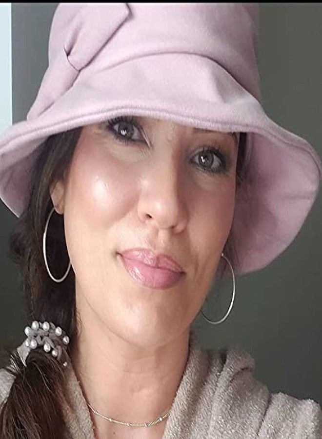 Comhats Womens 1920 Vintage Fedora Bowler Cloche Bucket Church Derby Party Hat Fall Winter Floppy Ladies Pink - Image 2