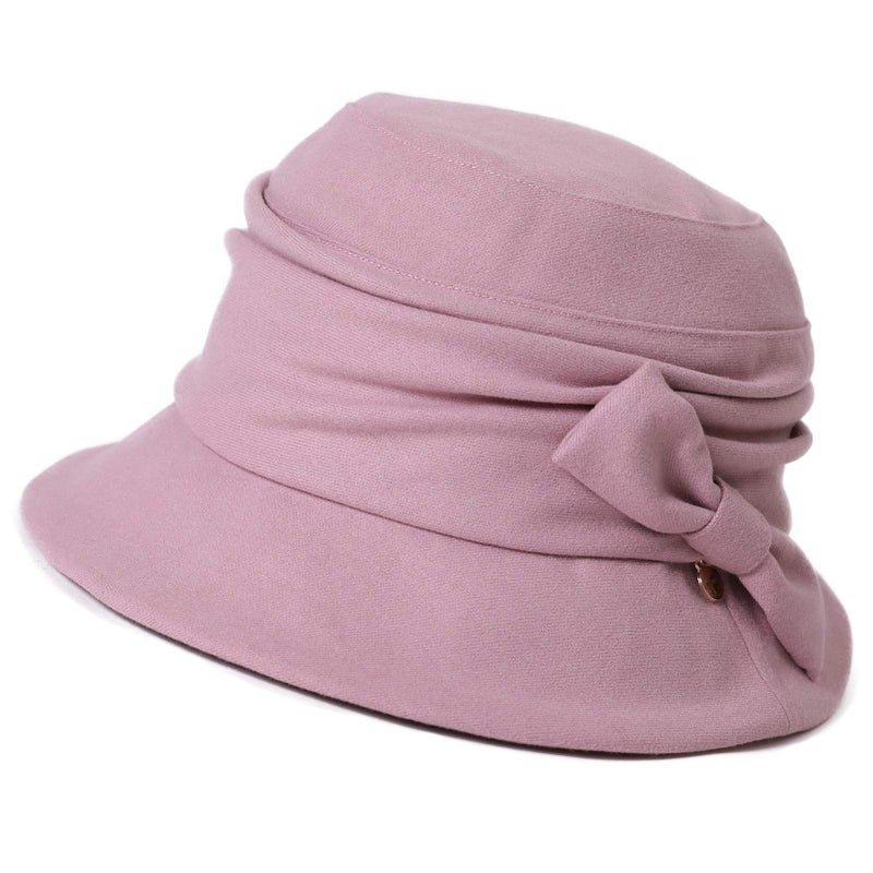 Comhats Womens 1920 Vintage Fedora Bowler Cloche Bucket Church Derby Party Hat Fall Winter Floppy Ladies Pink - Image 1