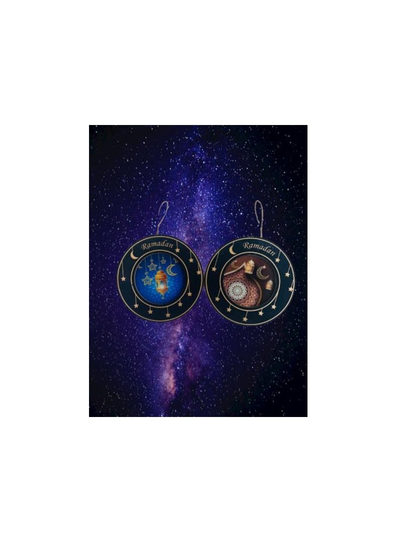 2 قطع رمضان مبارك دائرة الإسلامية مسلم عيد مبارك الجدار شنقا زينة الحفلات - Image 1