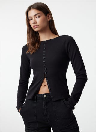 Black Button Detailed Crew Neck Ribbed Flexible Regular Length Knitted Blouse TWOAW25BZ00030 - pzsku/ZF47B7FA2B6A3BC2E00FEZ/45/_/1739718376/1ec29487-ce02-4a04-8e62-d57ce5cdffc9