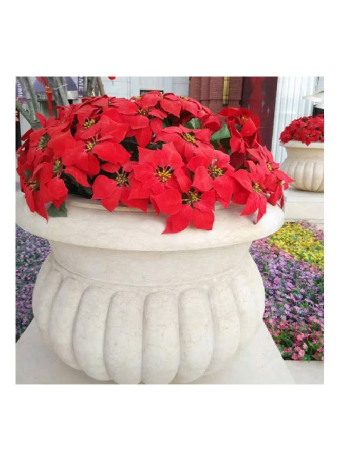 4-Piece Artificial Poinsettia Flower Bouquet - Classic Red Velvet Christmas & New Year Decor - Floral Stems for Vases and Wreaths - Image 5