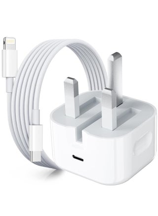 20W for iPhone Charger  | USB C Wall Fast Charger with USB C to Lightning Cable Compatible with iPhone 14/14 Pro/14 Pro Max/13/12/SE2020/11/XR/XS Max/X/iPad - pzsku/ZF47B86960988EA1C2D92Z/45/1745552784/25caf9ad-63d2-4365-9bf0-2d55c901ce42