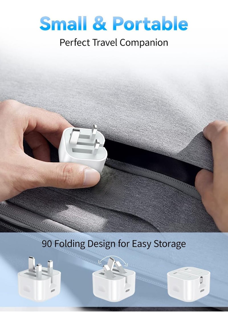 20W for iPhone Charger  | USB C Wall Fast Charger with USB C to Lightning Cable Compatible with iPhone 14/14 Pro/14 Pro Max/13/12/SE2020/11/XR/XS Max/X/iPad