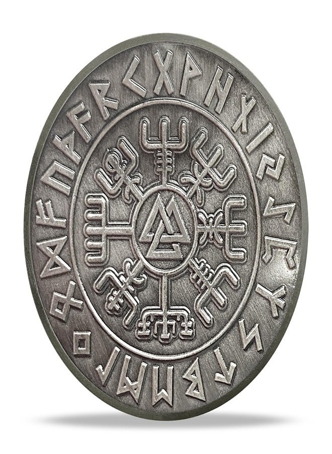 Imasoner Odin Spear Double Wolf Viking Coin Gifts Set | Norse Mythology Odin's Spear Double Wolf Medallion with Runes | Viking Gifts for Anniversary Month & Year for Men & Women - Image 4