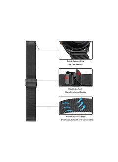 Dado Milanese Replacment Band Compatible with Huawei Watch GT3 42mm, mesh type stainless steel band with buckle  - Image 3