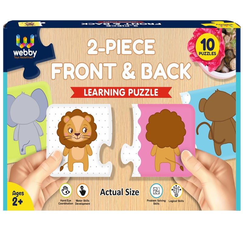 Webby Front Back 2 Pieces Learning Pack Jigsaw Puzzle, Montessori Early Educational Pre School Puzzle Toys for 2+ Years Kid - Image 1