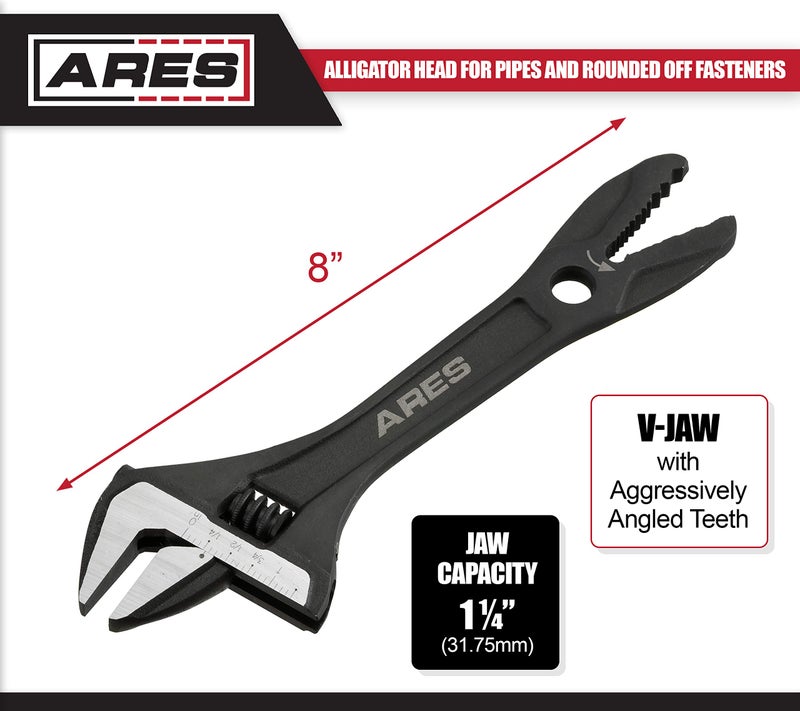 ARES 70303-53mm Stubby Adjustable Wrench - Stubby, Ultra Thin Design for Quick Access to Tight Spaces - Mouth is 30 Percent Deeper than Normal - Image 2