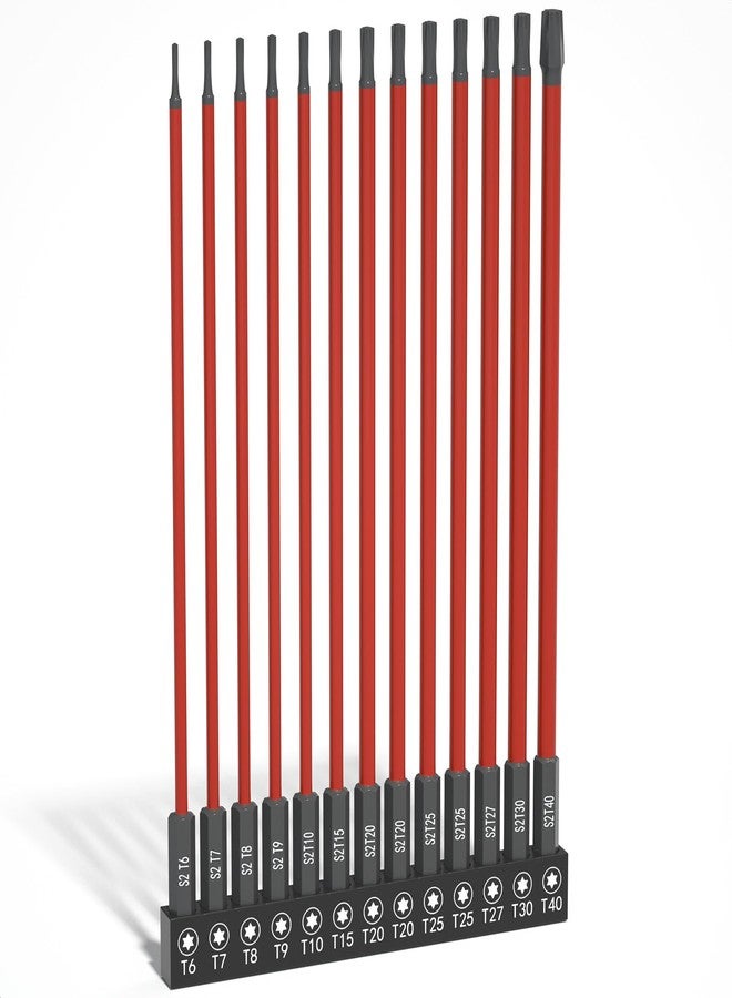 XOOL 13-Piece Long Torx Bit Set, 6-Inch (150mm), T6-T40, Magnetic S2 Steel, 1/4" Hex Shank, CNC Precision Tips for Impact Drivers, Drills, and Screwdrivers - Image 1