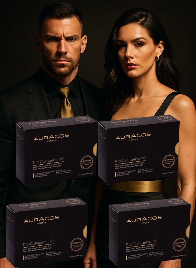Auracos 4 Pieces Pack of 14 Pro Collagenium High Performance Anti Aging Drink - Image 1