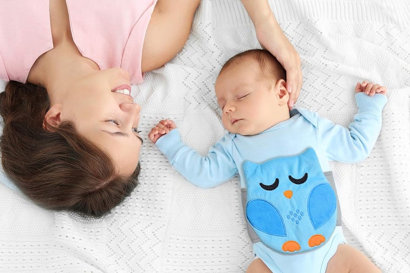 Bebon Baby Colic, Gas and Upset Stomach Relief, Baby Heated Tummy Wrap for Newborns - Belly Hugger - Infant Swaddling Belly Belt, Heating Pad with Soothing Warmth for Fussy Infants (Blue) - Image 4