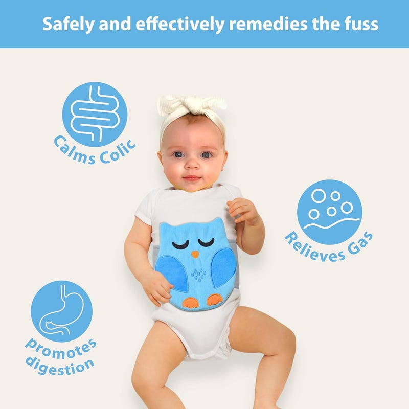 Bebon Baby Colic, Gas and Upset Stomach Relief, Baby Heated Tummy Wrap for Newborns - Belly Hugger - Infant Swaddling Belly Belt, Heating Pad with Soothing Warmth for Fussy Infants (Blue) - Image 2