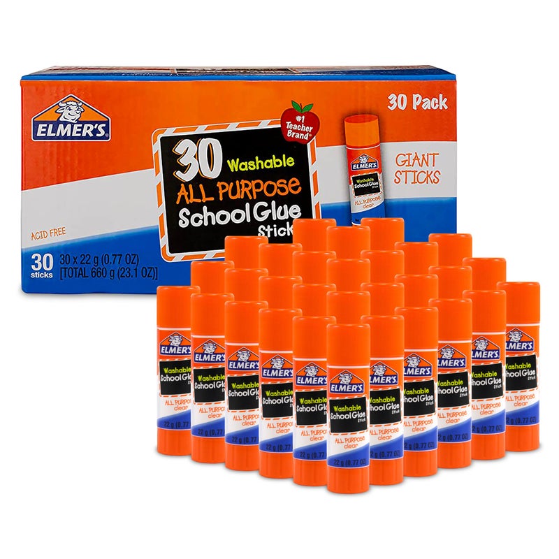 Elmer's All Purpose School Glue Sticks, Washable, 22 Grams, 30 Count - Image 1