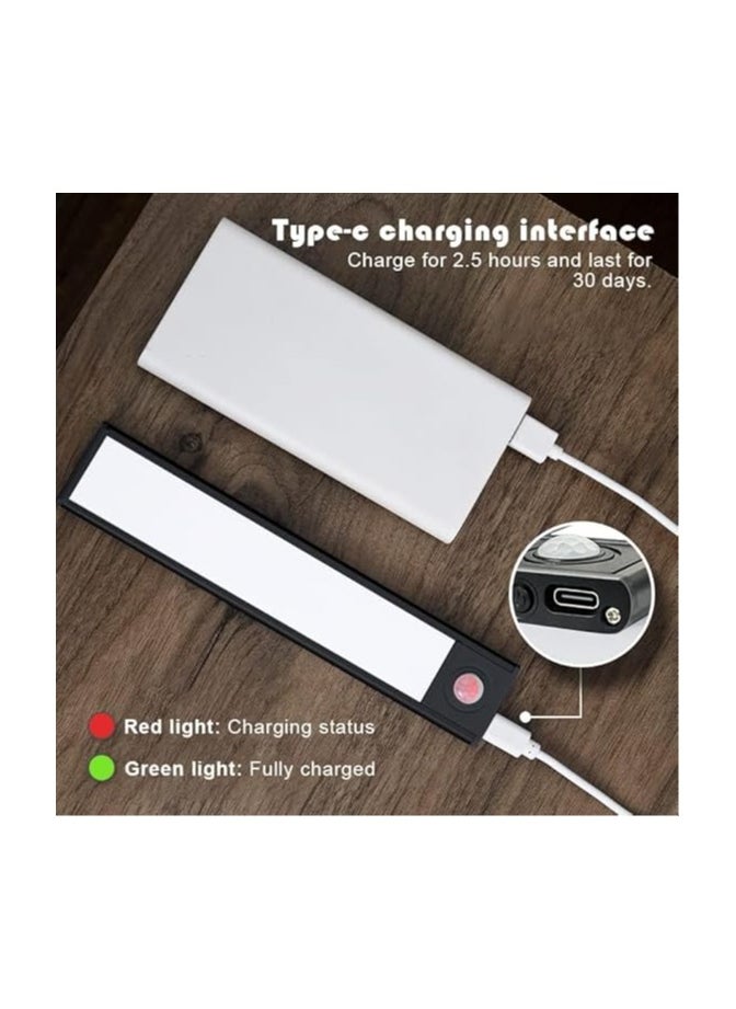 Generic - Under Cabinet Lights 2 Pack,LED Closet Lights Motion Sensor, 3-Color Dimming Rechargeable Night Light for Kitchen, Wardrobe, Cupboard, Drawer, Bedroom, Hallway - Image 1