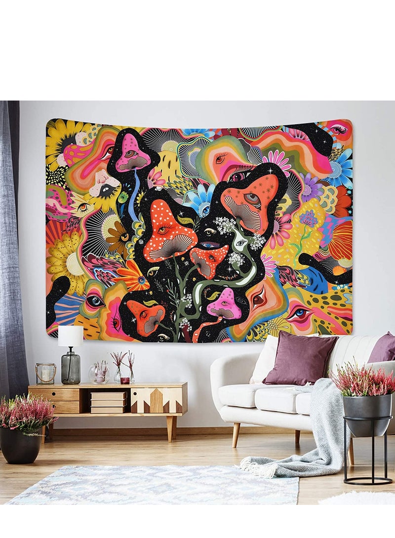 SYOSI Tapestry Mystic Eyes Tapestries Aesthetic Colorful Flowers Wall Hanging For Room 51.2 X 59.1 Inches  - Image 3