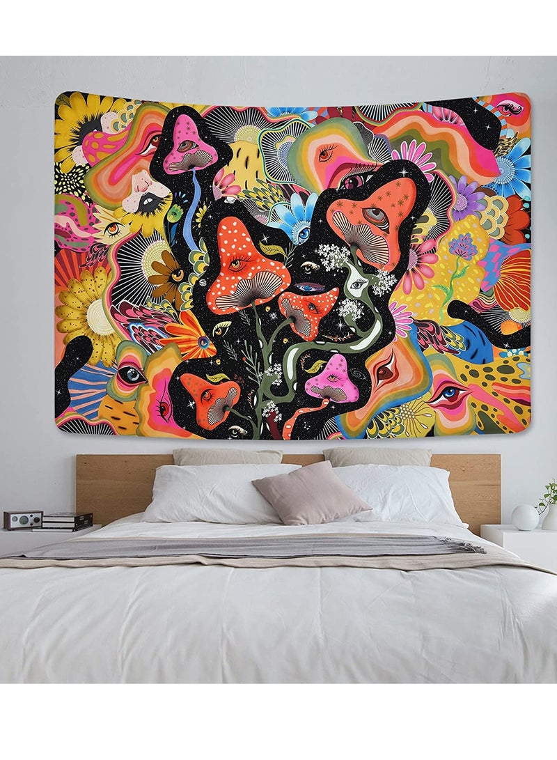 SYOSI Tapestry Mystic Eyes Tapestries Aesthetic Colorful Flowers Wall Hanging For Room 51.2 X 59.1 Inches  - Image 4