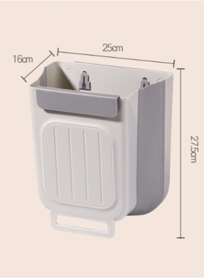Foldable trash can for the kitchen, hanging type for household cabinets, garbage storage without occupying space, no need to bend down, thickened large-caliber trash can, can be used on the kitchen wall, 11L, 27.5cm*25cm*16cm - Image 3